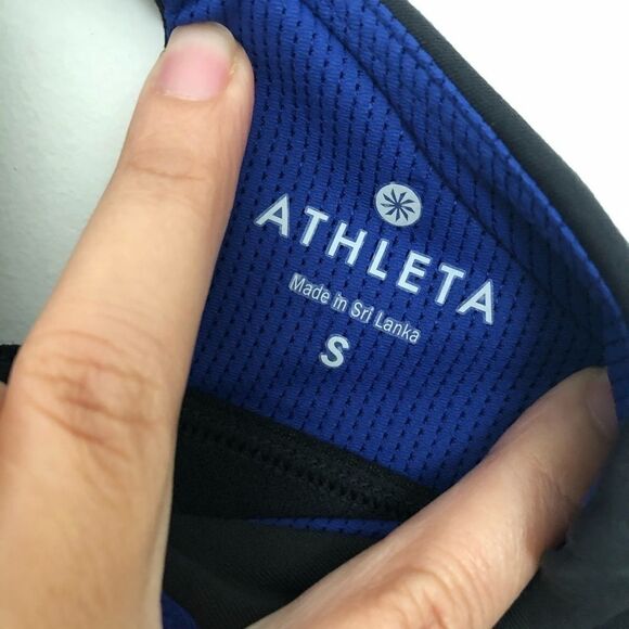 ATHLETA SCULPTEK REP SUPPORT TANK BLUE BLACK‎ SZ S - Picture 8 of 9